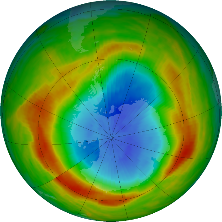 Antarctic ozone map for 27 October 1980